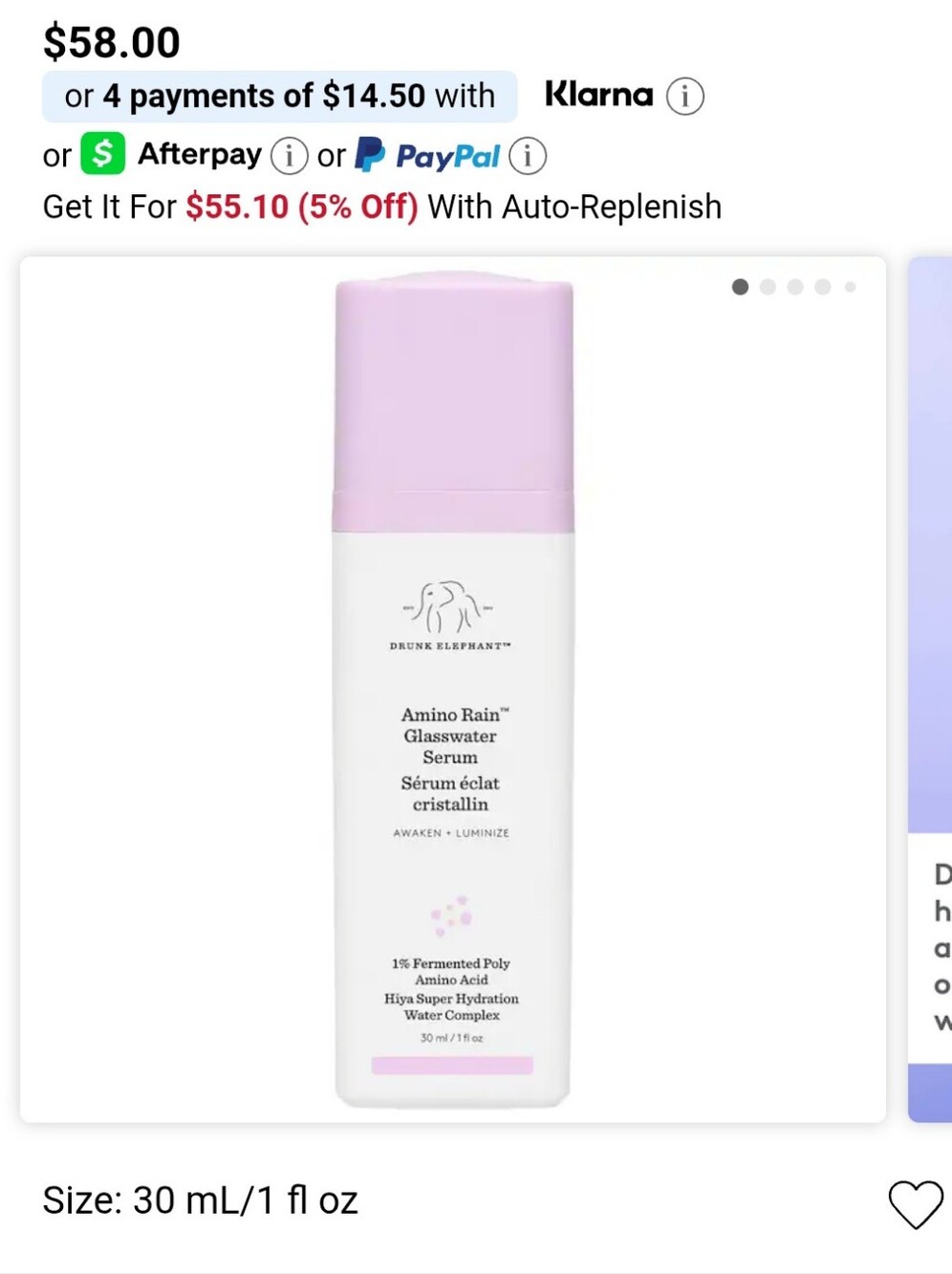 Drunk Elephant Amino Rain Glasswater Serum